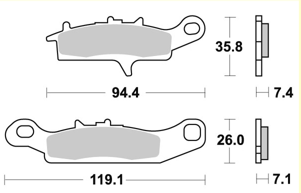 엘리그 브레이크 패드 EL-342 EM-071 SUZUKI LT-V 700 KAWASAKI KVF 650/700