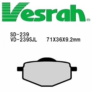 [Vesrah]베스라 SD239 - YAMAHA YSR50,TDR50,SEROW,YBR125,XT600 기타 그 외 기종 -오토바이 브레이크 패드