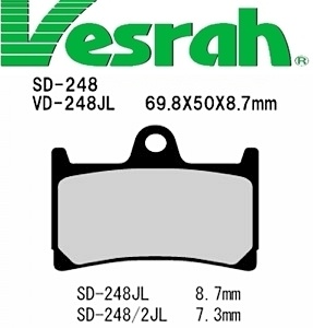 [Vesrah]베스라 SD248 - YAMAHA FZ6,XJR400,FZ1,R1,FJR130,XJR1300 기타 그 외 기종 -오토바이 브레이크 패드