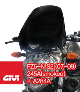 FZ6-N S2 (07-09) - 245A(smoked) + A284A,지비,윈드스크린