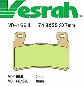 [Vesrah]베스라 VD166JL/SJL - HONDA HORNET600 내수용,CBR600F,CBR900RR,CB1100 기타 그 외 기종 -오토바이 브레이크 패드