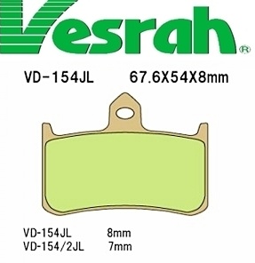 [Vesrah]베스라 VD154JL/SJL - HONDA HORNET250,NSR250R,RVF400R,RVF750R,CB1000 기타 그 외 기종 -오토바이 브레이크 패드