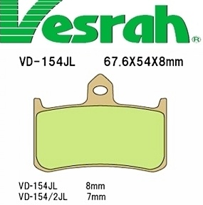 [Vesrah]베스라 VD154JL/SJL - HONDA HORNET250,NSR250R,RVF400R,RVF750R,CB1000 기타 그 외 기종 -오토바이 브레이크 패드