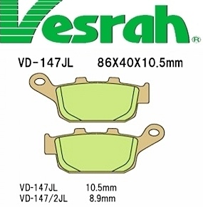 [Vesrah]베스라 VD147JL/SJL - HONDA CBR250,NSR250R,CB400,CBR400R,VFR400,VRX400 기타 그 외 기종 -오토바이 브레이크 패드