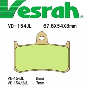 [Vesrah]베스라 VD154JL/SJL - HONDA HORNET250,NSR250R,RVF400R,RVF750R,CB1000 기타 그 외 기종 -오토바이 브레이크 패드