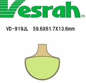 [Vesrah]베스라 VD919JL/SJL- KAWASAKI ZRX,ZRX-II, BMW R850R, R110GS,R1150R, K1200LT, R1200 기타 그 외 기종 -오토바이 브레이크 패드