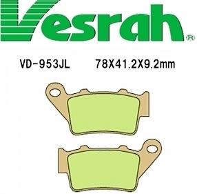 [Vesrah]베스라 VD953JL/SJL - YAMAHA MT-03,XT660R,PEGASO, BMW G650,F800,DUCATI GT1000, KTM, HUSQVARNA 기타 그 외 기종 -오토바이 브레이크 패드