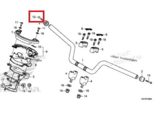 PCX125(12~19) 핸들발란스 볼트 (1EA) 90191-KWB-600