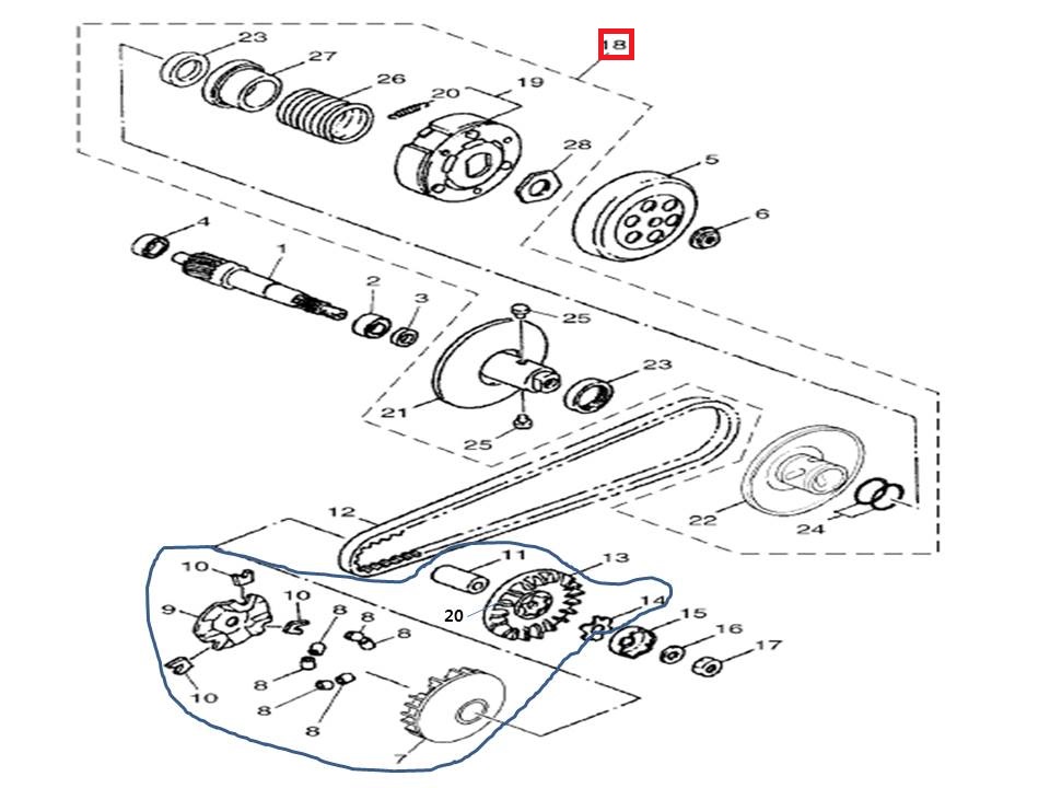 HF100(델리로드),HL100A(아띠),HL100B(라온) 드리븐풀리 ASSY