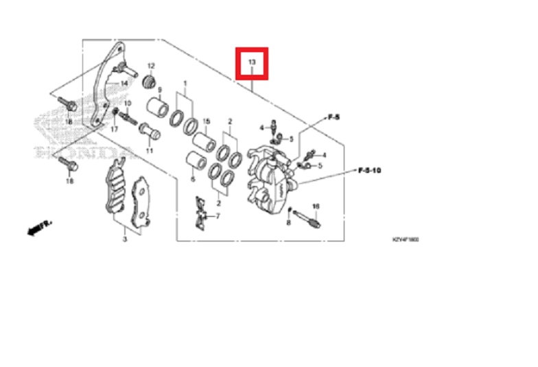 PCX125(12~17) 캘리퍼ASSY 45150-KWN-932