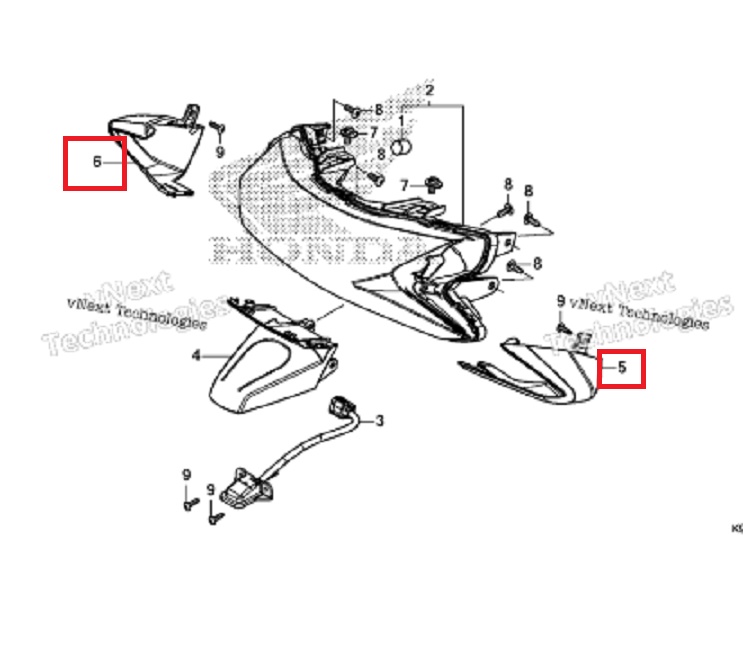 PCX(18~19) 윙카커버(뒤)RH 80121-K97-T00 ,LH 80131-K97-T00