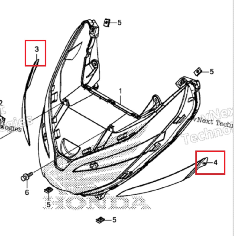 PCX(18~20) 라이트 몰딩 RH 64505-K97-T00,LH 64506-K97-T00