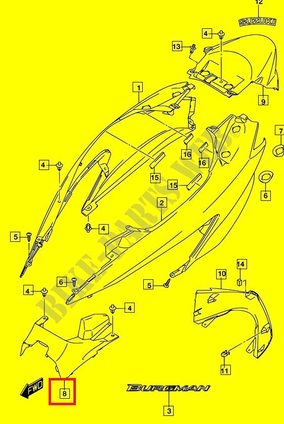 버그만125 BURGMAN125 센터커버(앞) 47351-12JB0-291