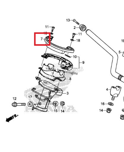 PCX125(18~20) 톱브릿지커버(앞, 순정) 53205-K97-T00