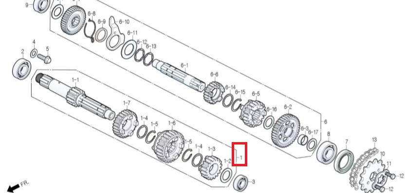 CB115(베스트) 메인샤프트ASSY