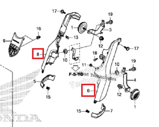 슈퍼커브125 C125(~20년) 쇼바커버 LH 61160-K0G-900 RH 61200-K0G-900