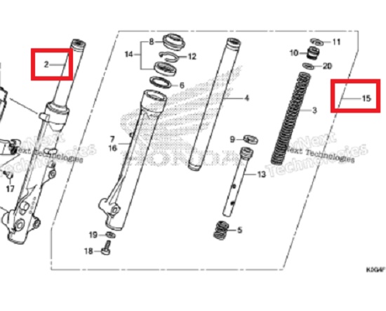 슈퍼커브125 C125(~20년) 쇼바 LH 51500-K0G-951 RH 51400-K0G-951