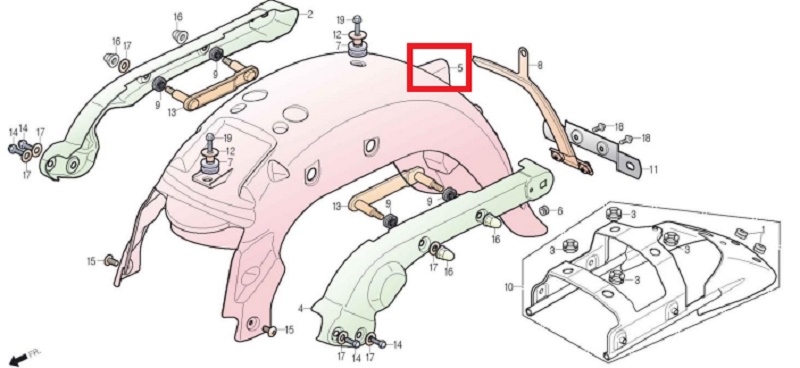 VL125Z 휀다(뒤)  신형Z타입