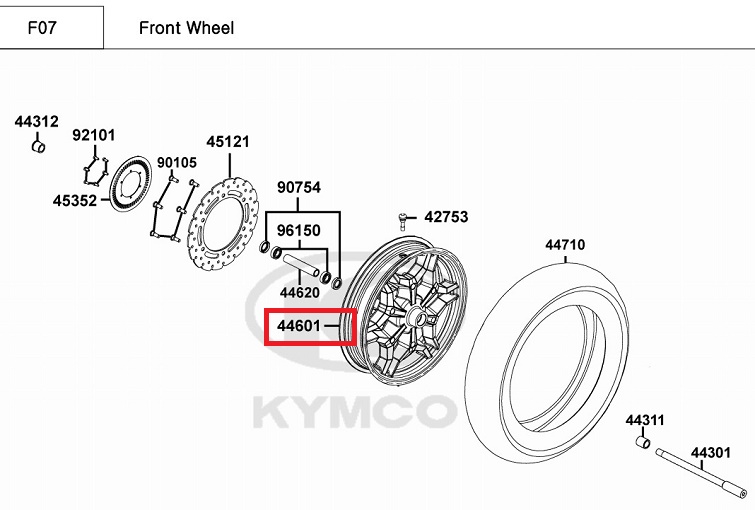 X-TOWN125 X-TOWN300 휠(앞) 44601-ABD2-E30-YYA