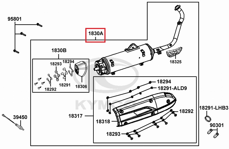 X-TOWN125 머플러ASSY 1830A-AAG3-E03-HJA