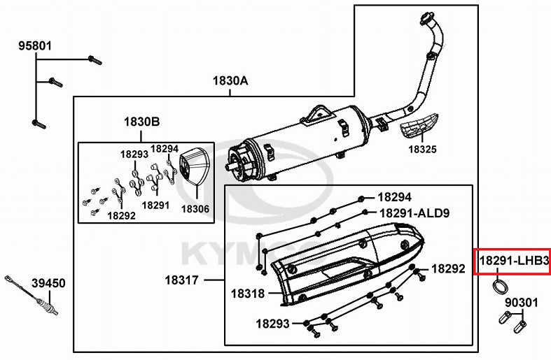 X-TOWN125 300 머플러가스켓 18291-LHB3-E11