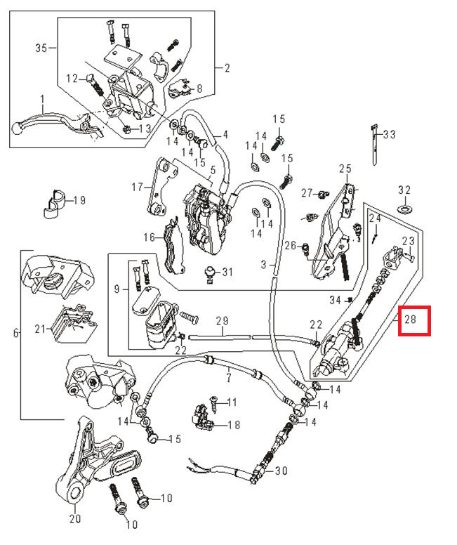 GV125(아퀼라) GV300 마스터실린더(뒤)