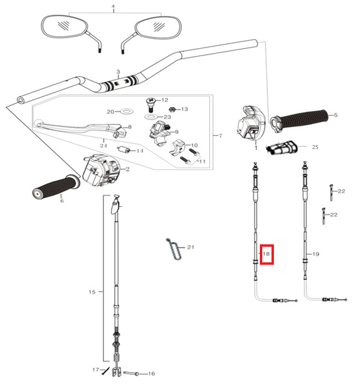 GV125(아퀼라) GV300 스롯틀케이블