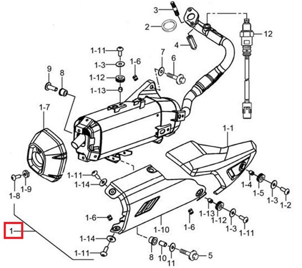 UHR125 머플러ASSY  14036H2D410H000