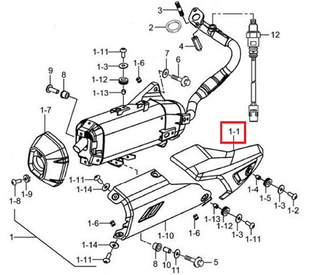 UHR125 머플러커버(앞) 14791H2D400H000