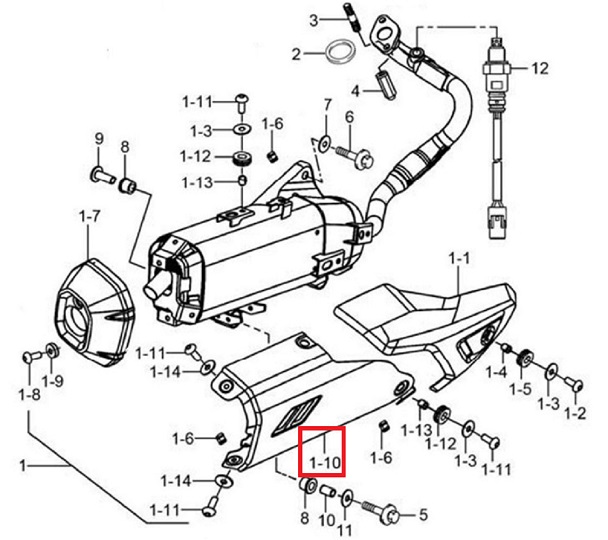 UHR125 머플러커버(뒤) 14781H2D400H000