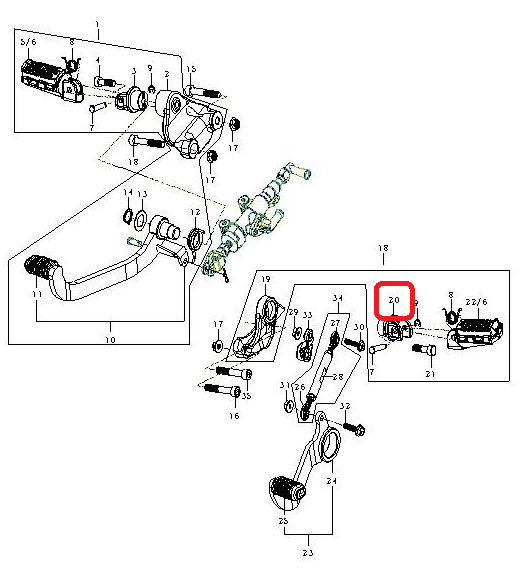 GV125(아퀼라), GV300 발판브라켓(보스) LH, 43521KG7200120