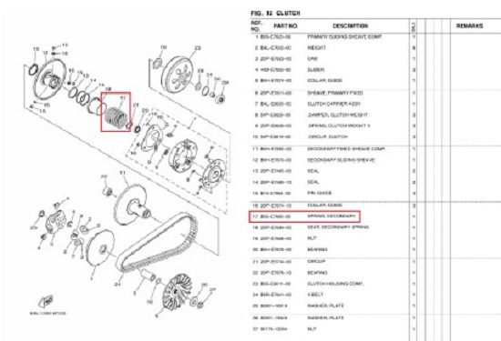 N-MAX125 엔맥스125(21년~) 드리븐플리스프링 B65-E7683-00