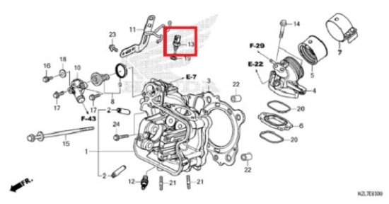 ADV350 어드방350 FORZA300 포르자350 온도센서 37870-MBG-003